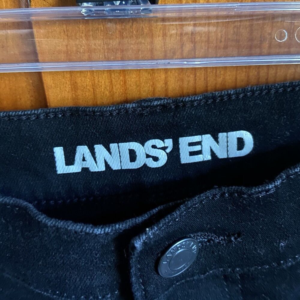 Lands End High Rise Slim Ankle Jeans 7/8 Length Size 12 Petite Black Denim - Picture 2 of 13